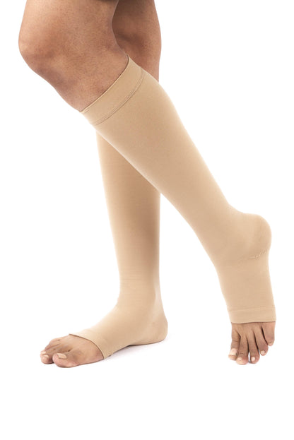 Class 1 Compression Stockings - Open Toe | Knee Length