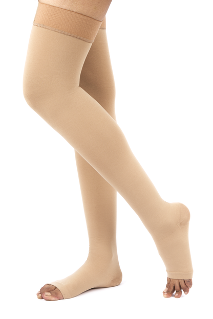 Class 1 Compression Stockings - Open Toe | Thigh Length
