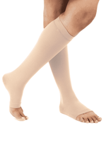 Class 2 Cotton Compression Stockings - Open Toe | Knee Length