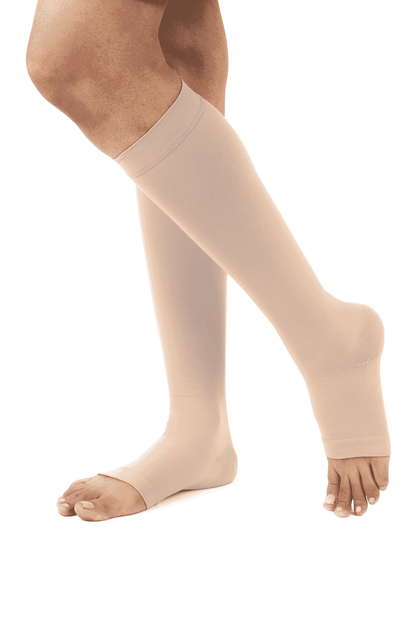 Class 2 Cotton Compression Stockings - Open Toe | Knee Length