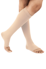 Class 2 Cotton Compression Stockings - Open Toe | Knee Length