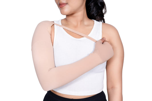 Lymphoedema Arm Sleeve (with hand + shoulder cap + belt)
